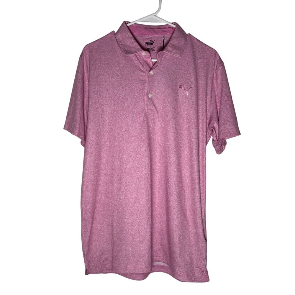 PUMA Men's CLOUDSPUN Primary Golf Polo Pink Size S NWT